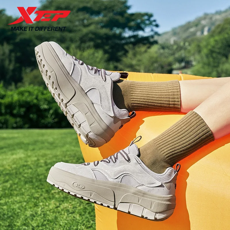 Xtep Men's Skateboarding Shoes 2025 Summer Thick-soled Height-enhancing Breathable All-matched Street Style Sneaker 875219310006