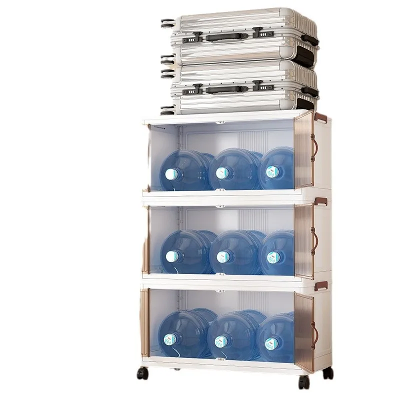 Faltbarer Haushaltsschrank PP Plastic-Snack-Storage Functions Für Die Wohnzimmer Küche Student Use Finished Product