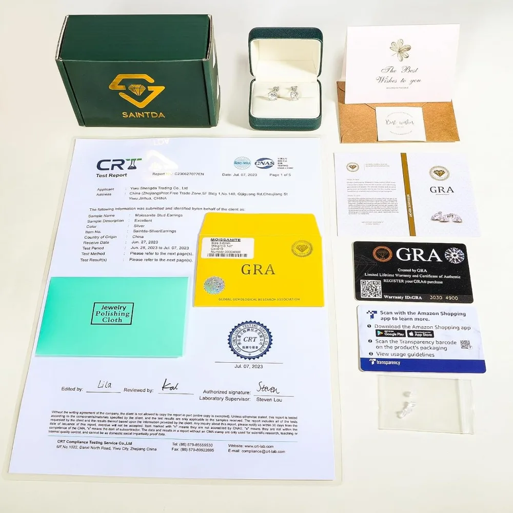 Moissanite Stud Earrings for Women, Lab Created Diamond Solitaire Earrings Gold Vermeil 925 Sterling Silver Jewelry Gift Women M