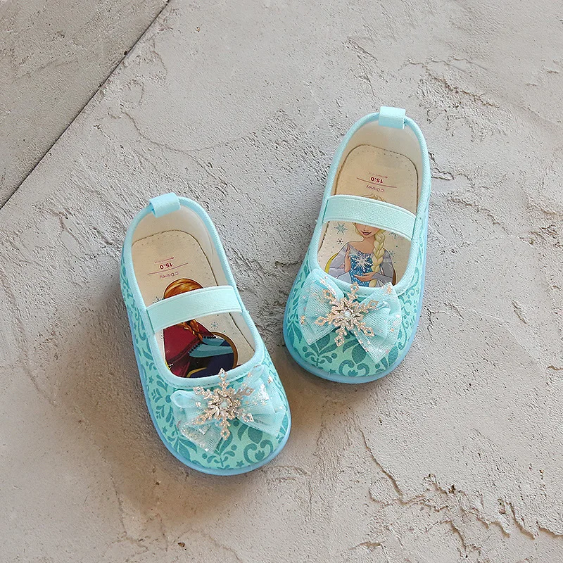 Disney Mickey Canvas Shoes Frozen Anna Elsa Princess Sport Shoes Sofia Princess Tennis Shoes Kids Casual Sneakers Size 140-180