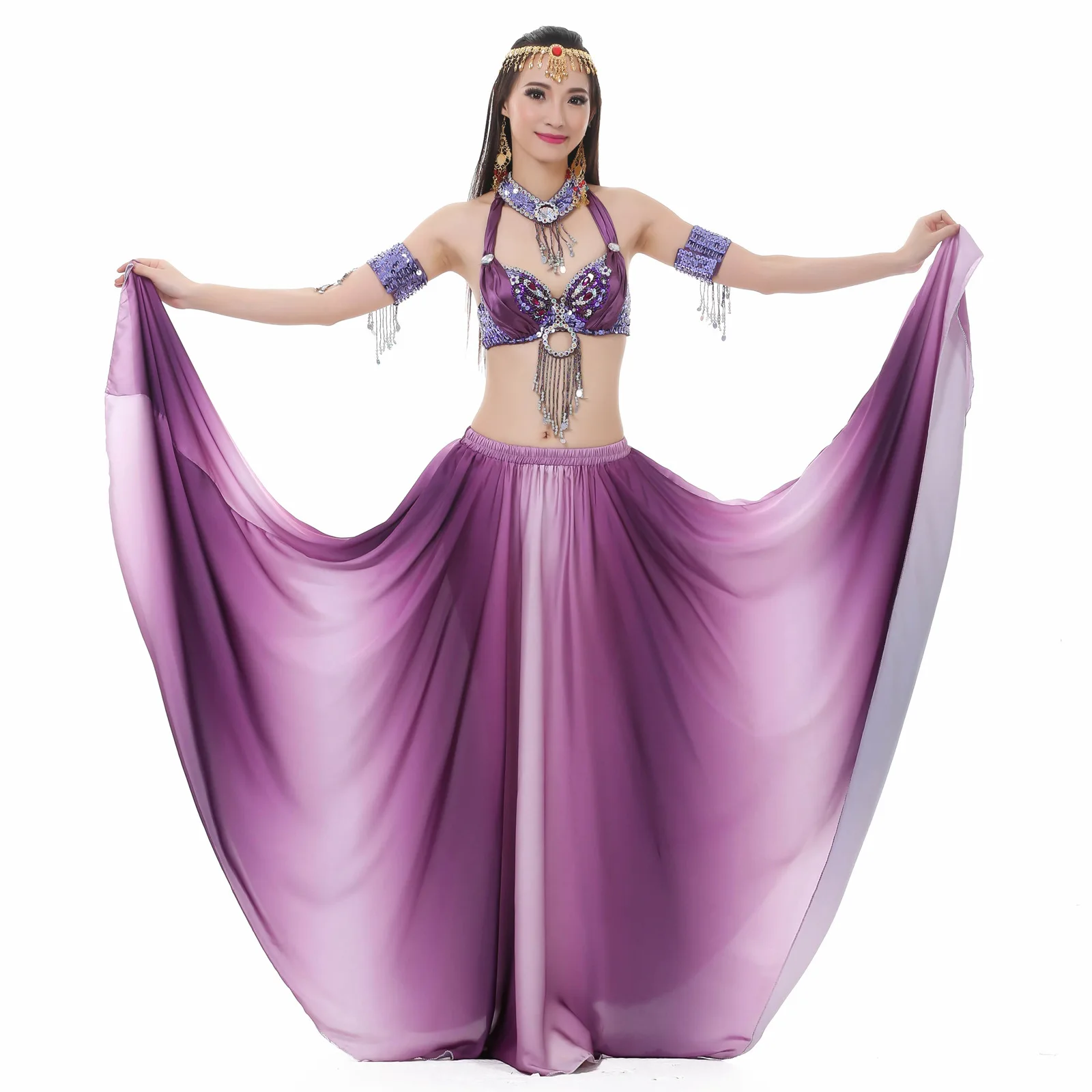 راقصة الرقص الشرقي أداء زي الربيع زي أداء الرقص الإناث مجموعة الجنية نمط 823 التدرج تنورة