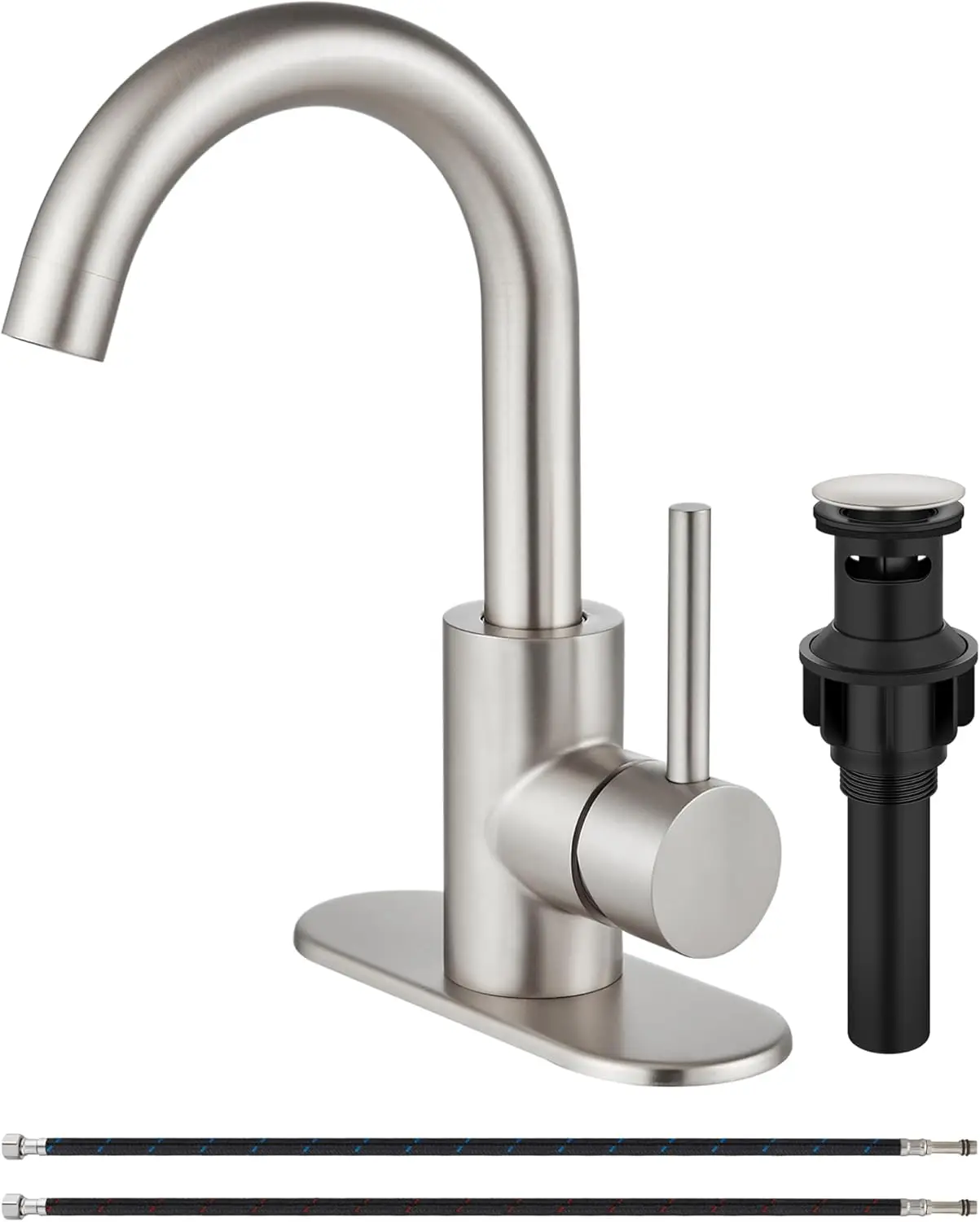 

Single Hole Bathroom Faucet 1 Hole Bar Sink Faucet Suitable for Kitchen RV Vanity,304 Stainless Steel 360° Swivel Spout