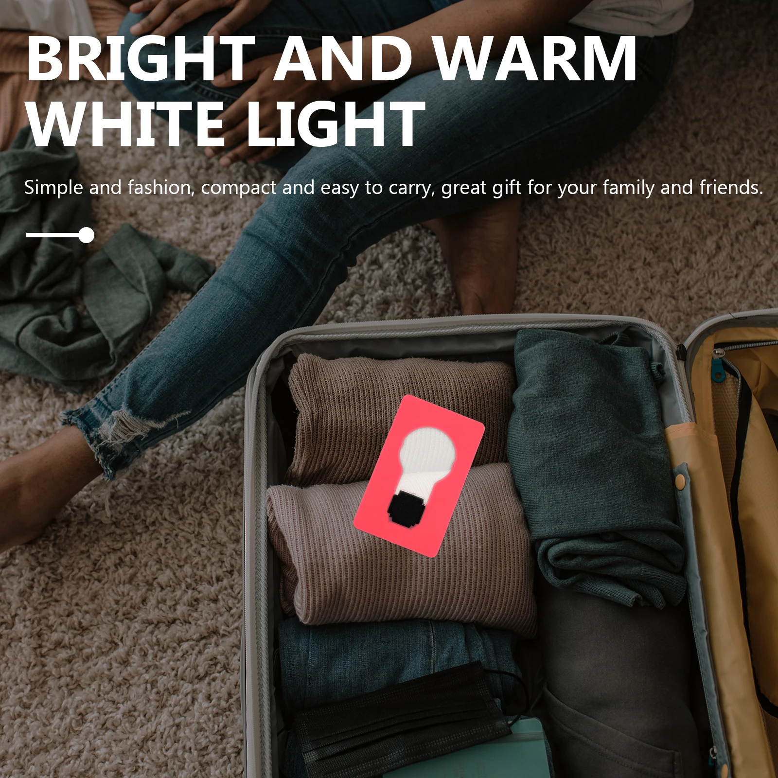 4 Pcs LED Card Light Handbag Mini Night Lights for Korean Version Abs Purse Decoration