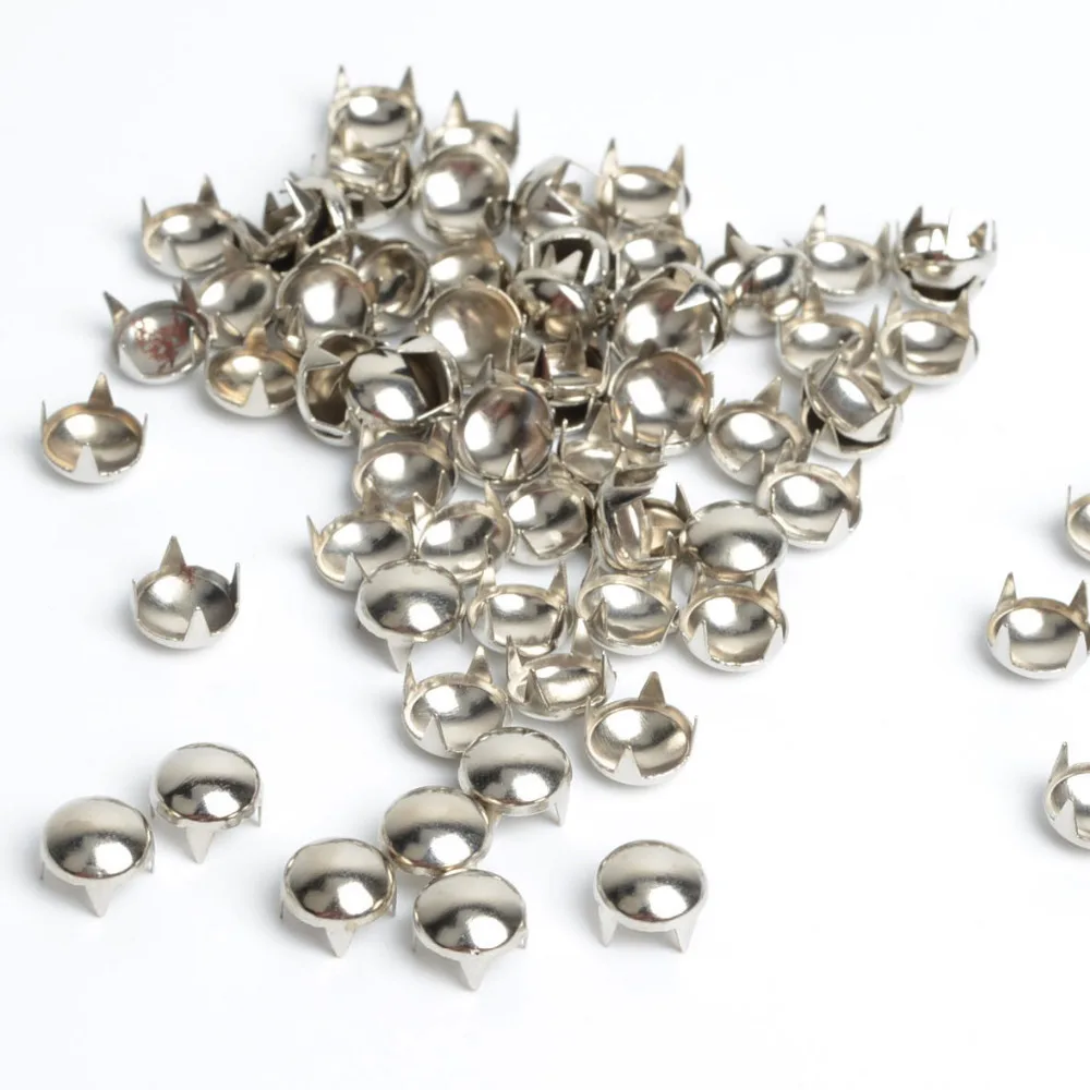 Round Metal Studs for Clothes, Nailheads Rivet Spikes, Punk Rock Bag, Hand Work, Leather Craft Bracelets, DIY Rivet,8mm, 100Pcs