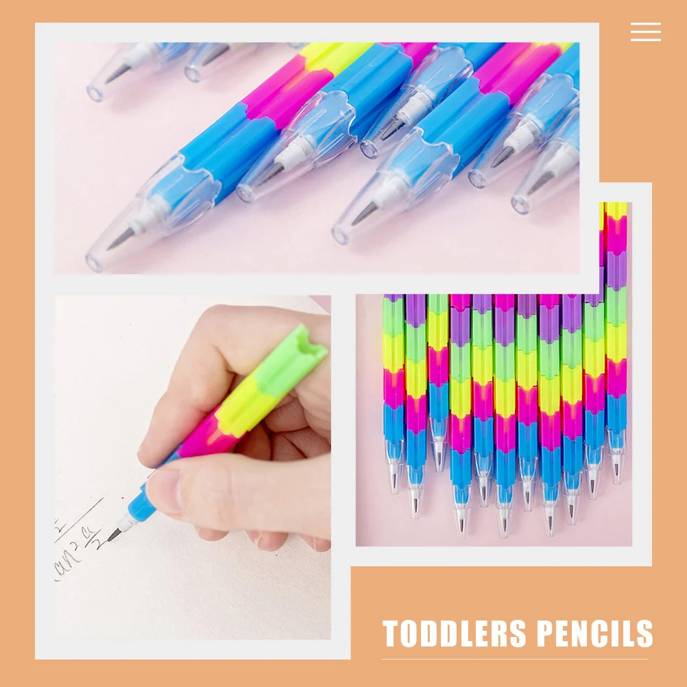 Crayons de couleur à empiler pour enfants, 25 pièces, belle forme de couture, écriture pour étudiants, utilisation Abs