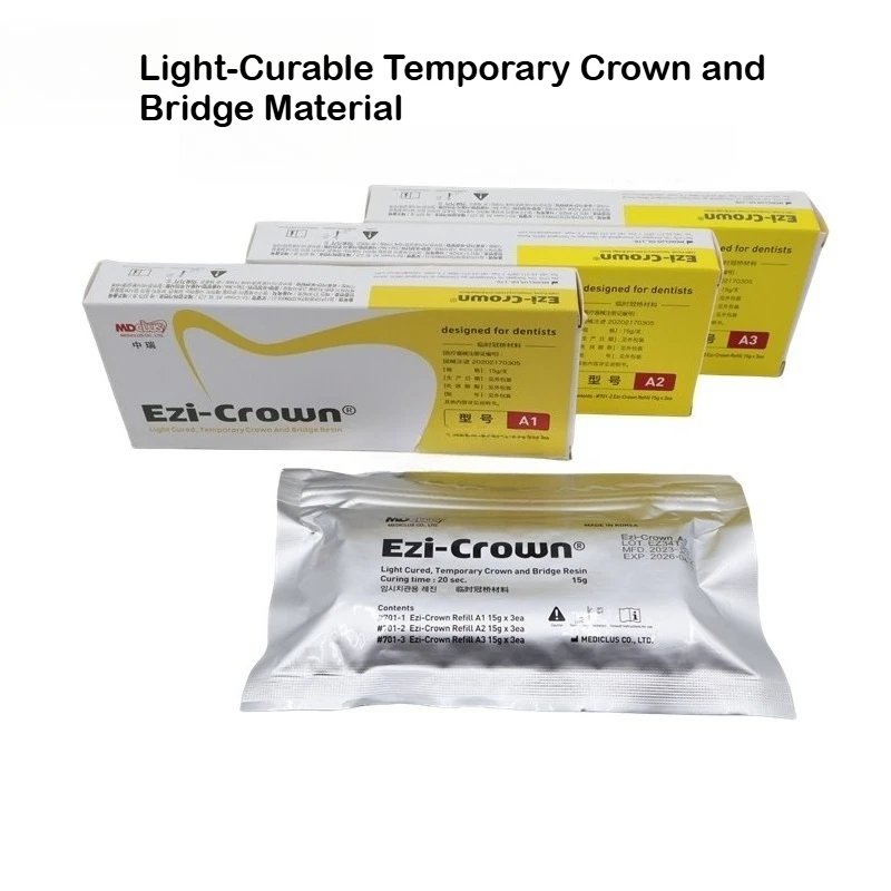 

Три в коробке Mediclus Ezi Crown LC Light-Cure Dental Temp Crown & Bridge Resin — мгновенное лечение температурных вставок и облегчения