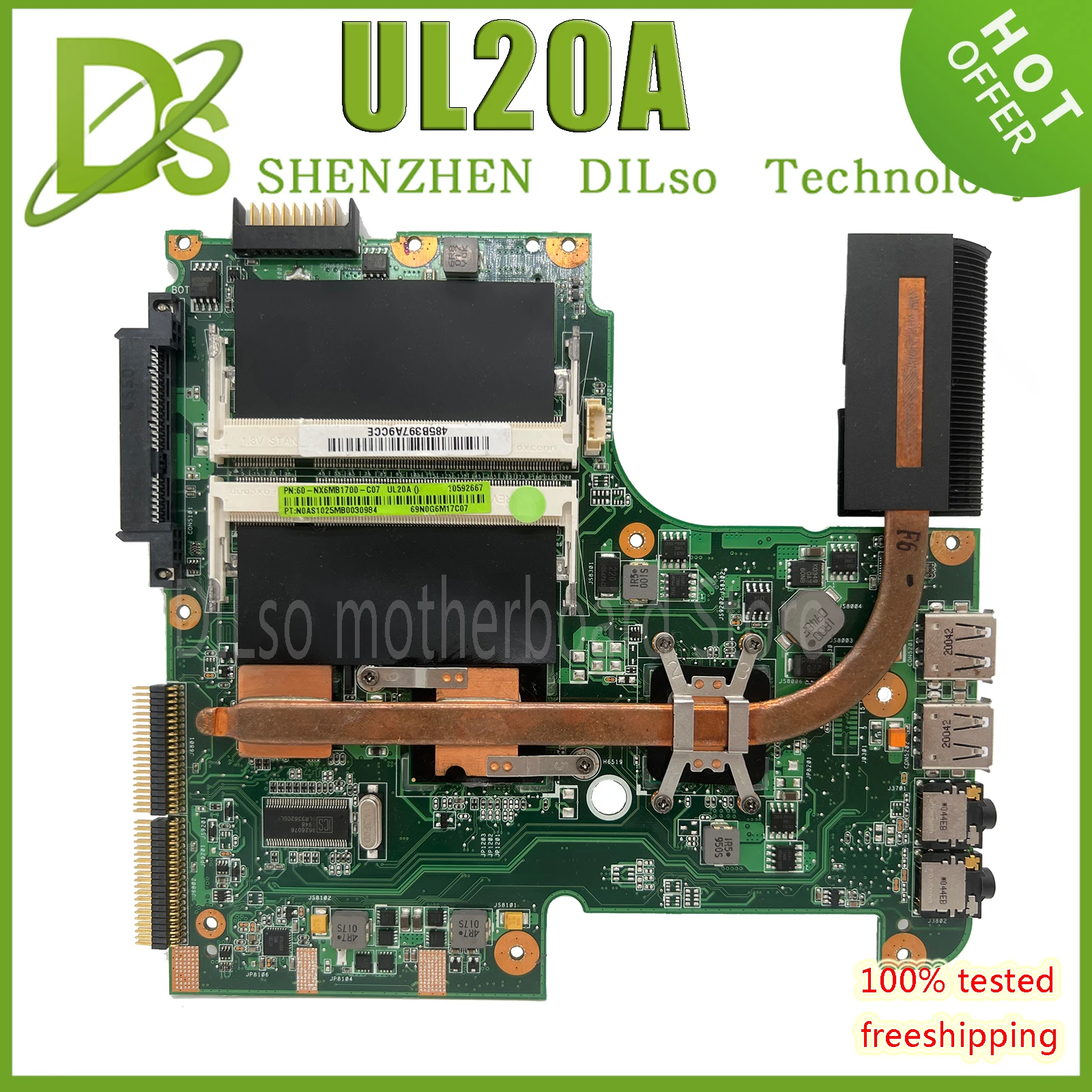 

KEFU UL20A MAINboard For ASUS UL20A_MB REV 2.1 Laptop Motherboard OK 100% Test