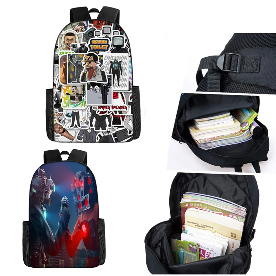 Skibidi Toilet Backpack For School Bag Titans Cameraman Lunch Box Skibidi Mochila Speaker Tv Man Woman Pencil Case Bookbag Kid