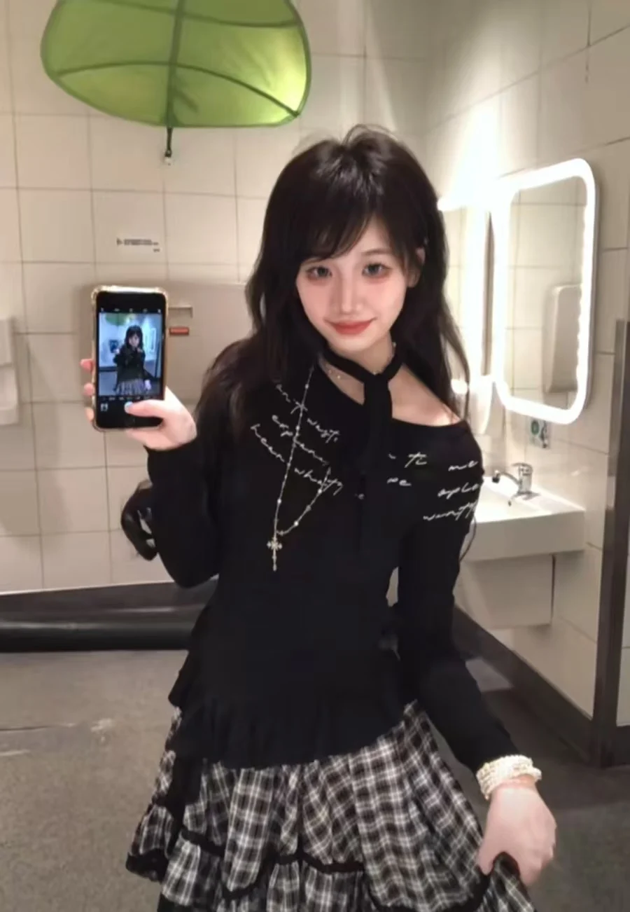 

Long Sleeved T Shirt V Neck Woman Womens Spring Anti-Wrinkle Sculpted Slim Cut Preppy College Daily Commute Comfort Cotton Waist