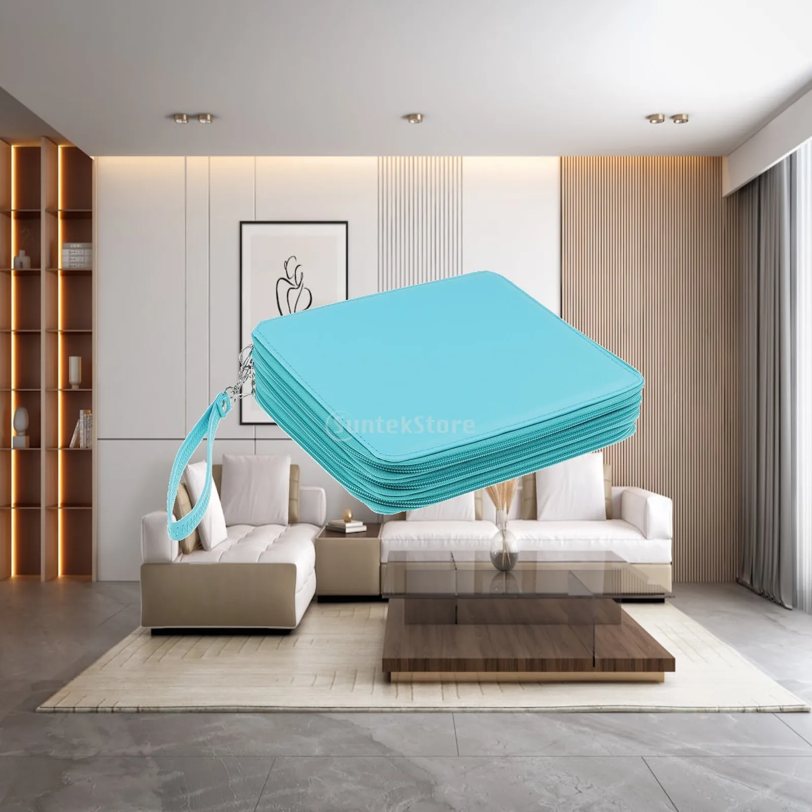 High Capacity Pencil Bag Multi Layer Zipper Pen Case Leather Pencil Holder Organizer for Colored Pencils