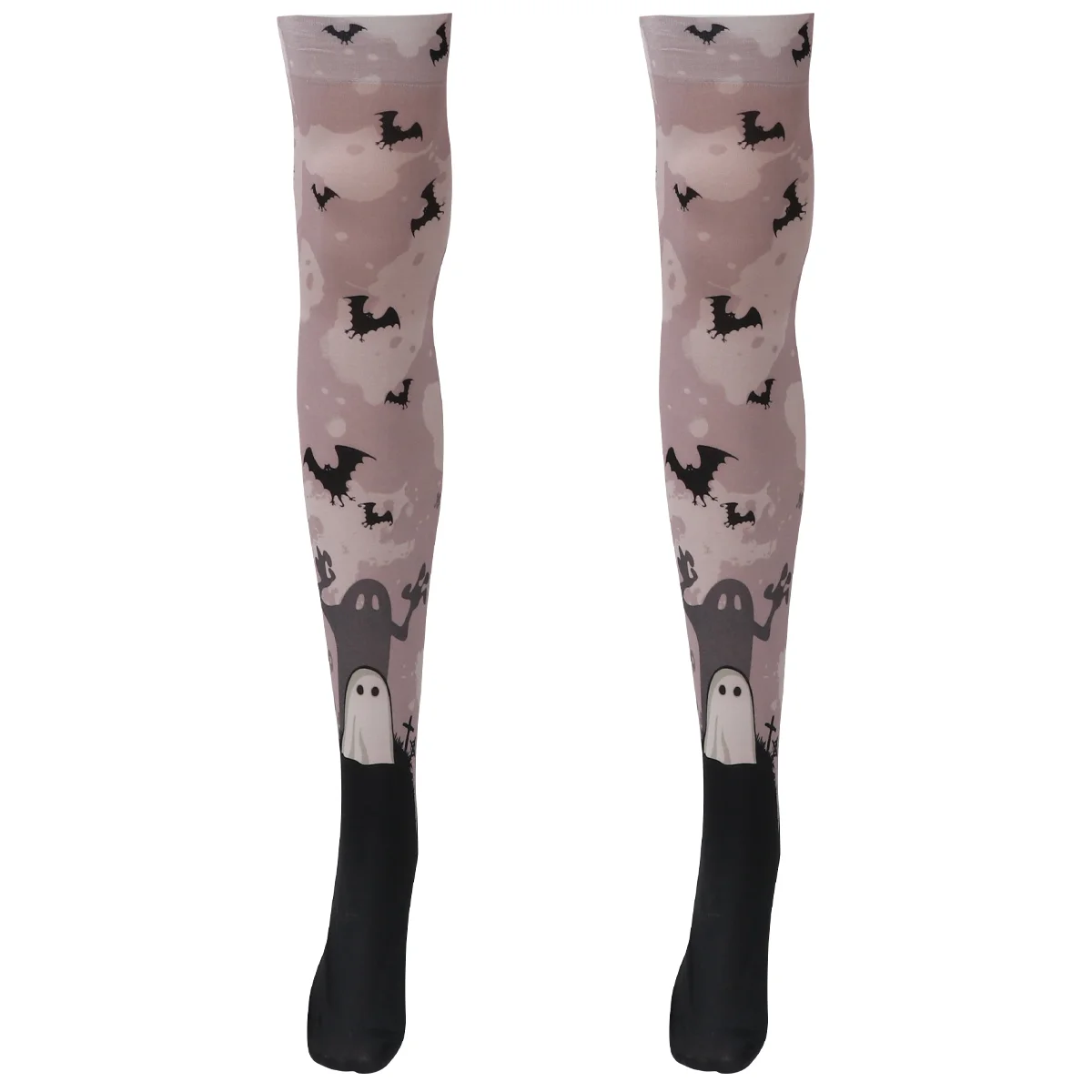 

Ghost Bat Socks Bats Printed Halloween Long Costumes Cosplay Stockings Printing Stuffers' Women Prom