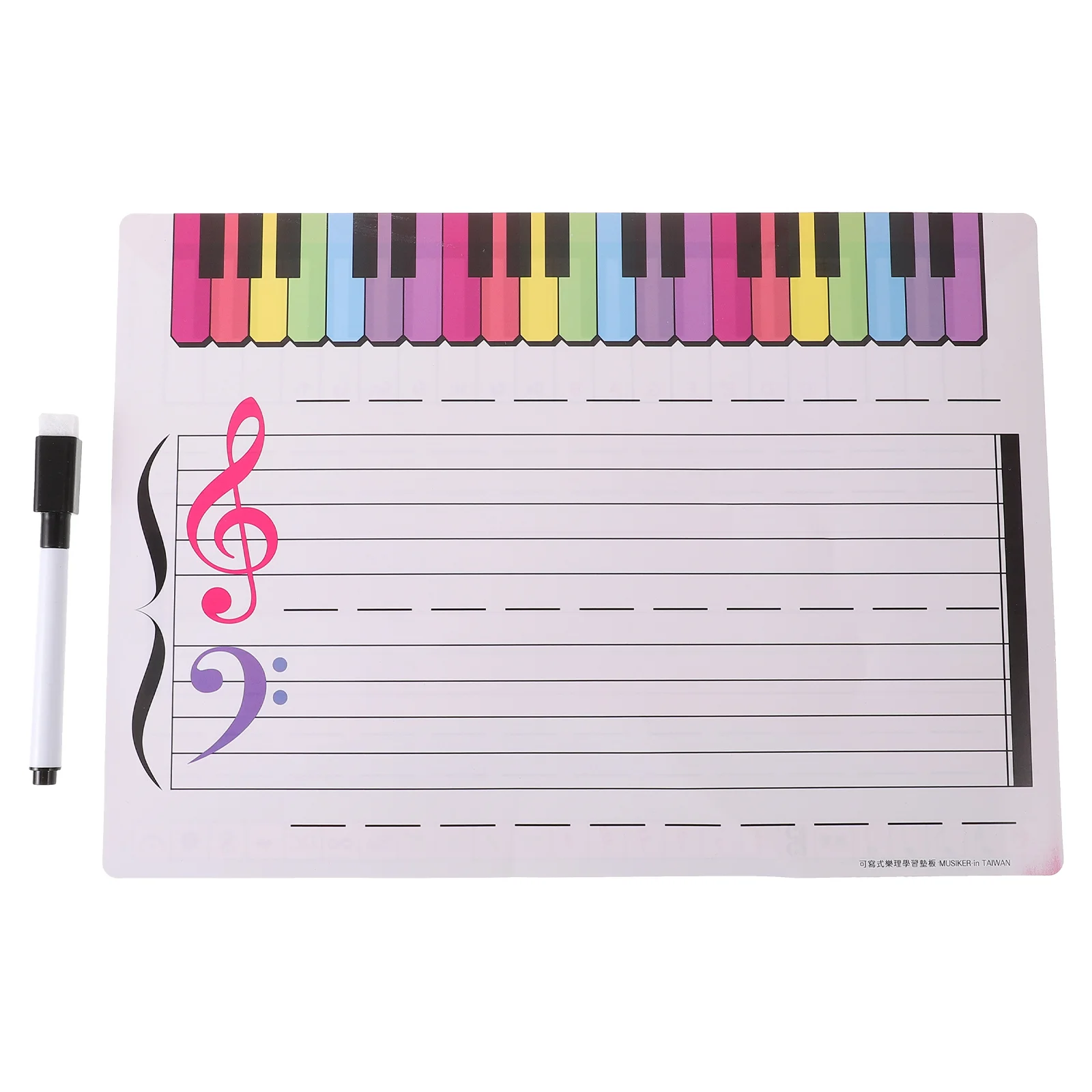 Droog Wissen Muziekpersoneel Lap Whiteboard Draagbaar Piano Toetsenbord Muzieknoot Lesgeven Magnetisch