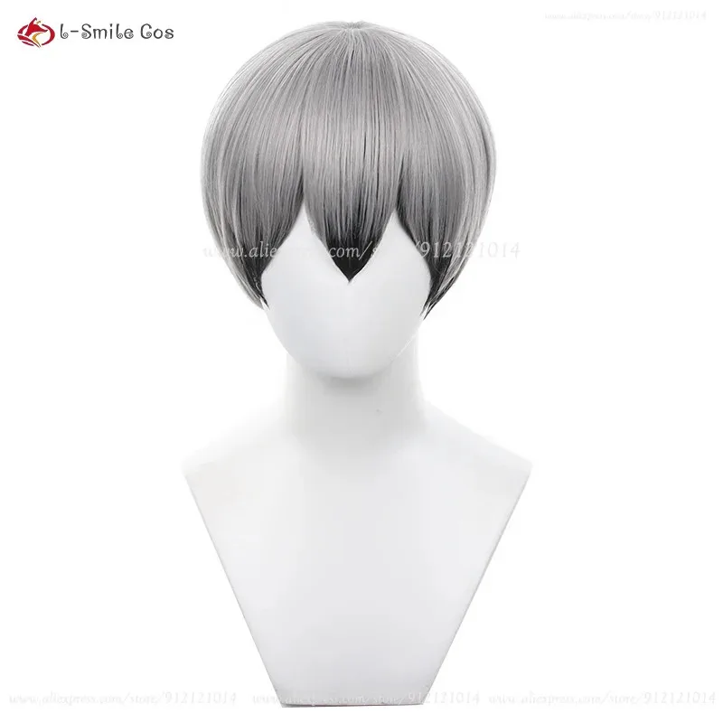 

Vivi 2025 аниме косплей серебристо-черный 30 см короткие парики термостойкие синтетические волосы Kita Shinsuke парик для Хэллоуина