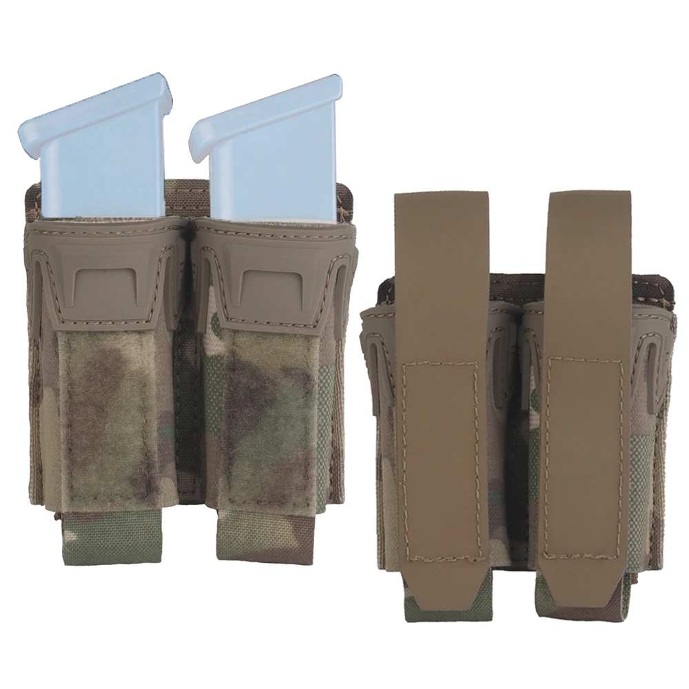 

9mm Double Mag Pouch K Type Open Top Quick Release Hunting Shooting Pistol Magazine Holder Bag MOLLETactical Belt Vest Gear