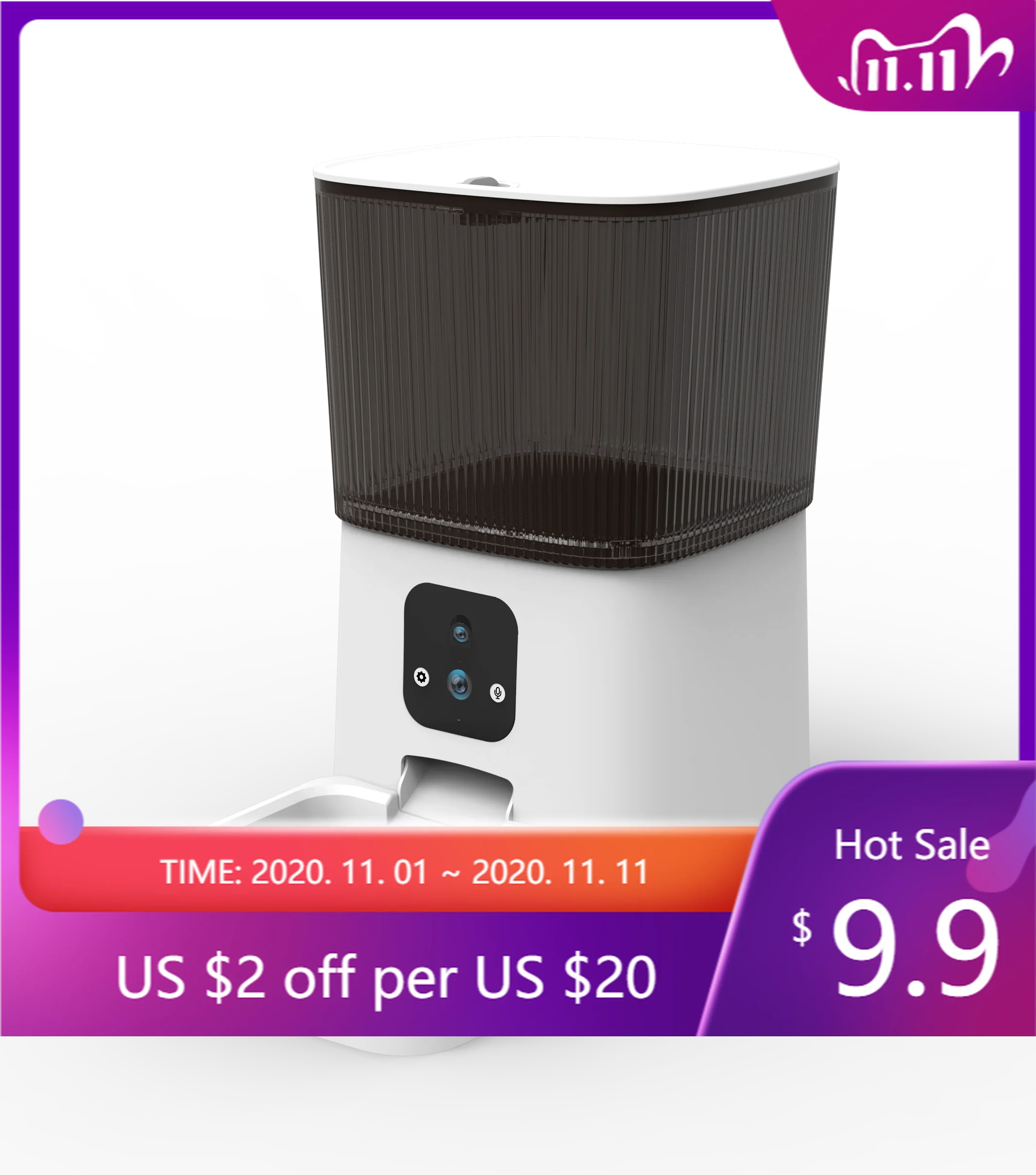 

Dropshipping Automatic Pet Feeder Dog Cat Food Dispenser 4L 6L Capacity Timer Feeding Wifi Smart Pet Feeder With