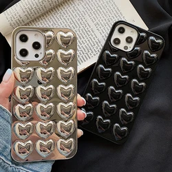Cute 3D Love Heart Case For iPhone 17 Air 14 13 12 11 15 Pro Max 16 Plus Cartoon Candy Color Back Cover For 12 13 Mini Cases