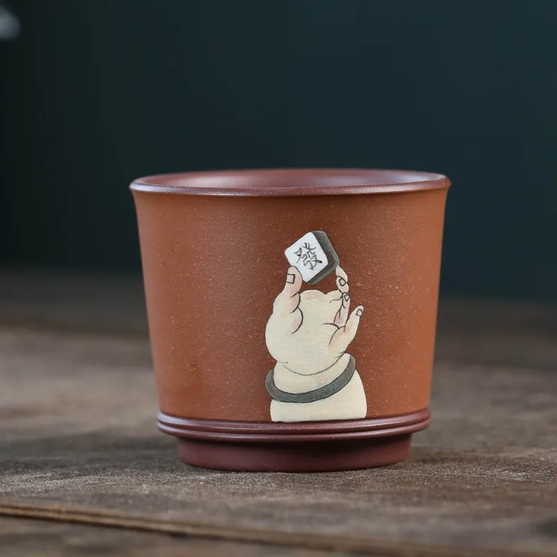 

1 шт., фиолетовая глиняная чашка Master Cup, чайная чашка Fortune, двухцветный чайный сервиз для маджонга, чашка для пары