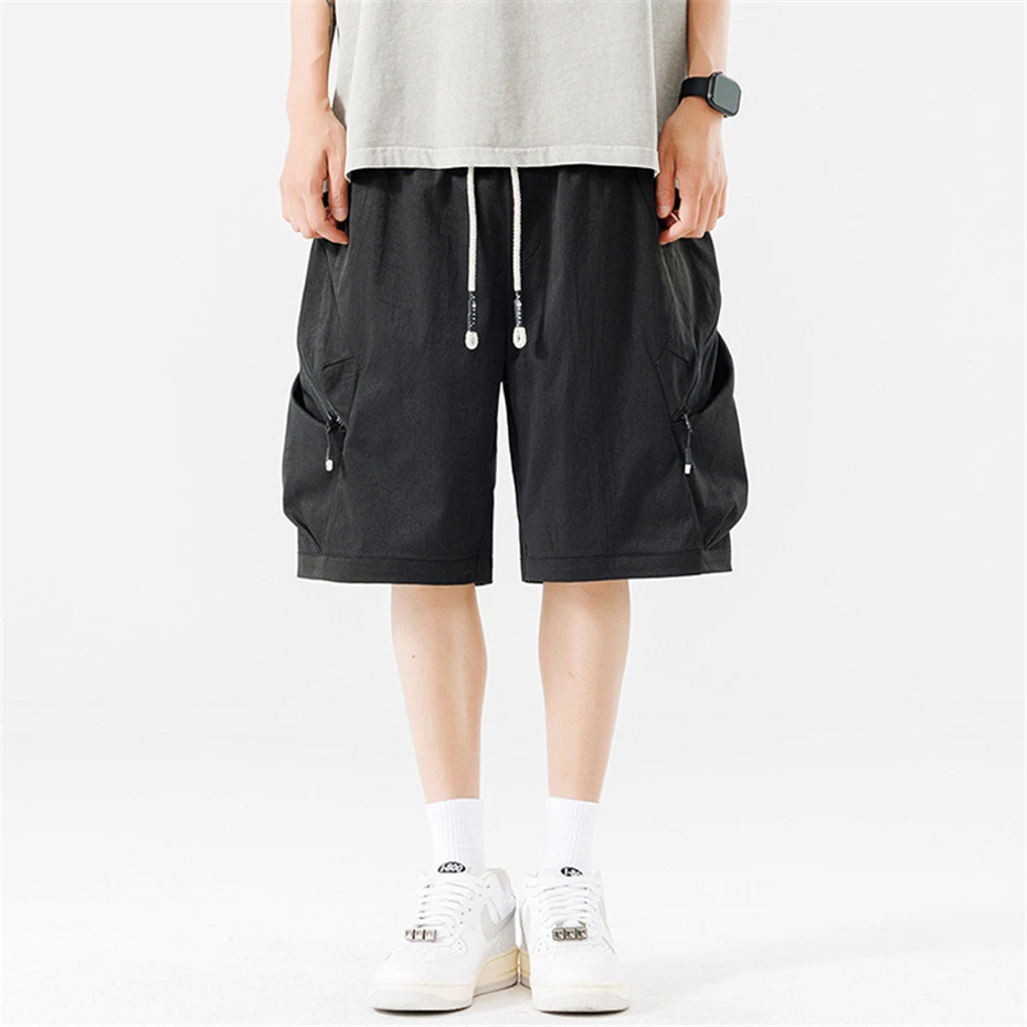 8XL Plus Size Cargo Shorts Men Summer Shorts Fashion Casual Multiple Pockets Short Pants Elastic Waist Male Big Size 8XL