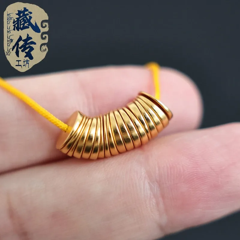 Tibetan Style 18K Gold Color Diagonal Cut Barrel Spacer Beads Charms for DIY Bracelet Handmade Jewelry Making Craft Supply Kit