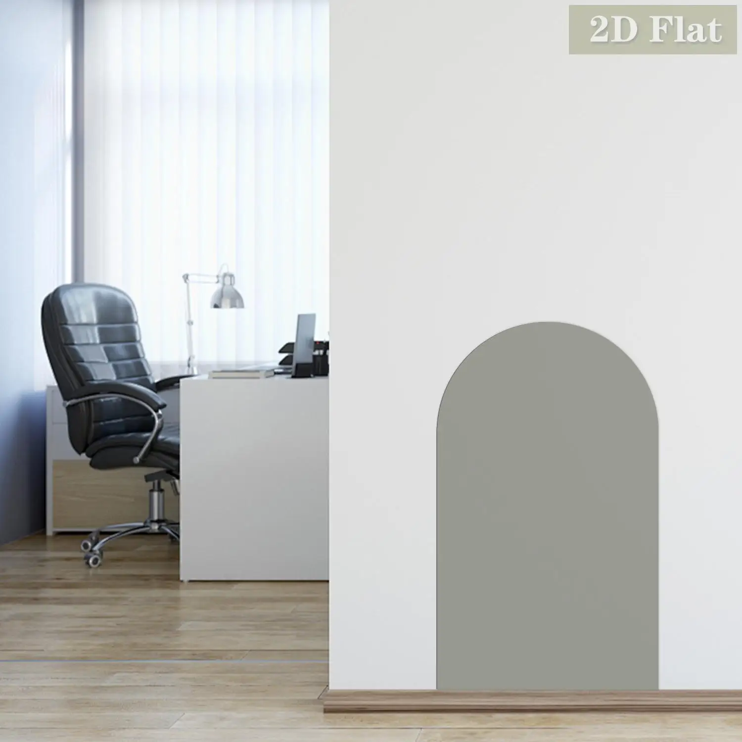 1pcs Gray Arched Decorative Magnetic Whiteboard Wall Sticker, Self-Adhesive, Easy To Remove, Suitable For Living Room Decoration