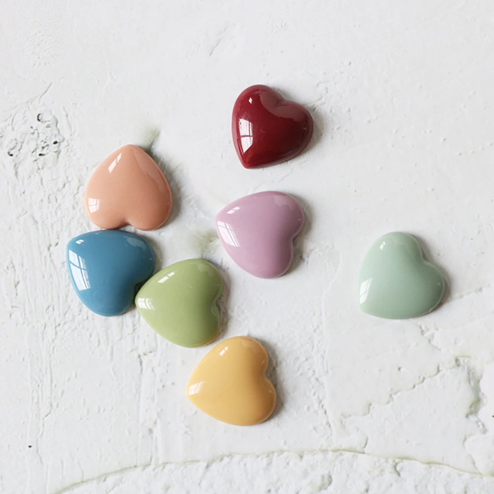 

20Pcs Heart Shaped Resin Earring Material Plastic DIY Jewelry Making Supplies Candy Color Accessories for Fashion Earrings