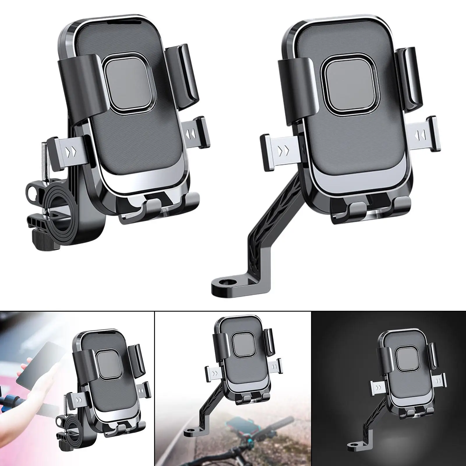 Generic Motorcycle Phone Mount 360 Rotatable Navigation Bracket Scooter Phone Clip for Bicycle Riding Motorbike Scooter Cycling image 3