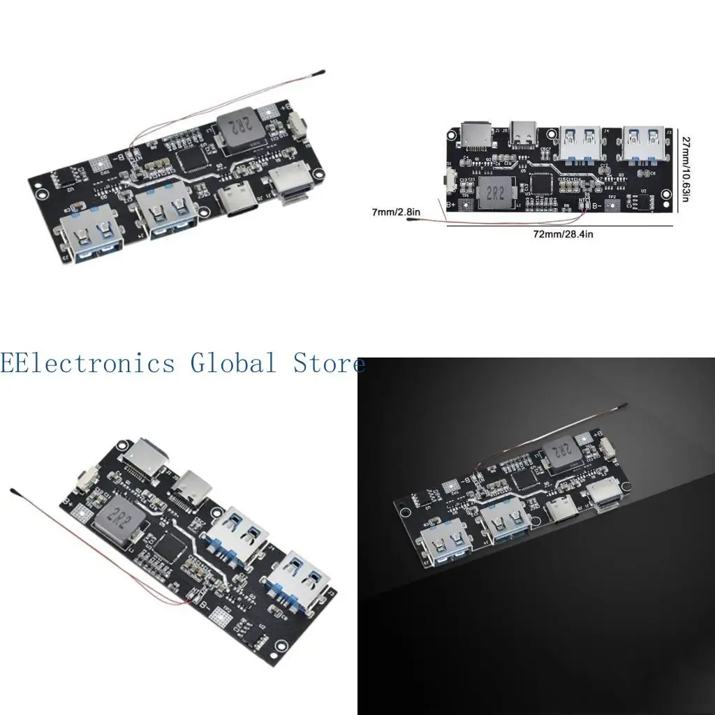 

462B Двунаправленный модуль мобильного питания 22.5W 5 USB-зарядка Плата преобразователя трансформатора трансформации модуль QC4