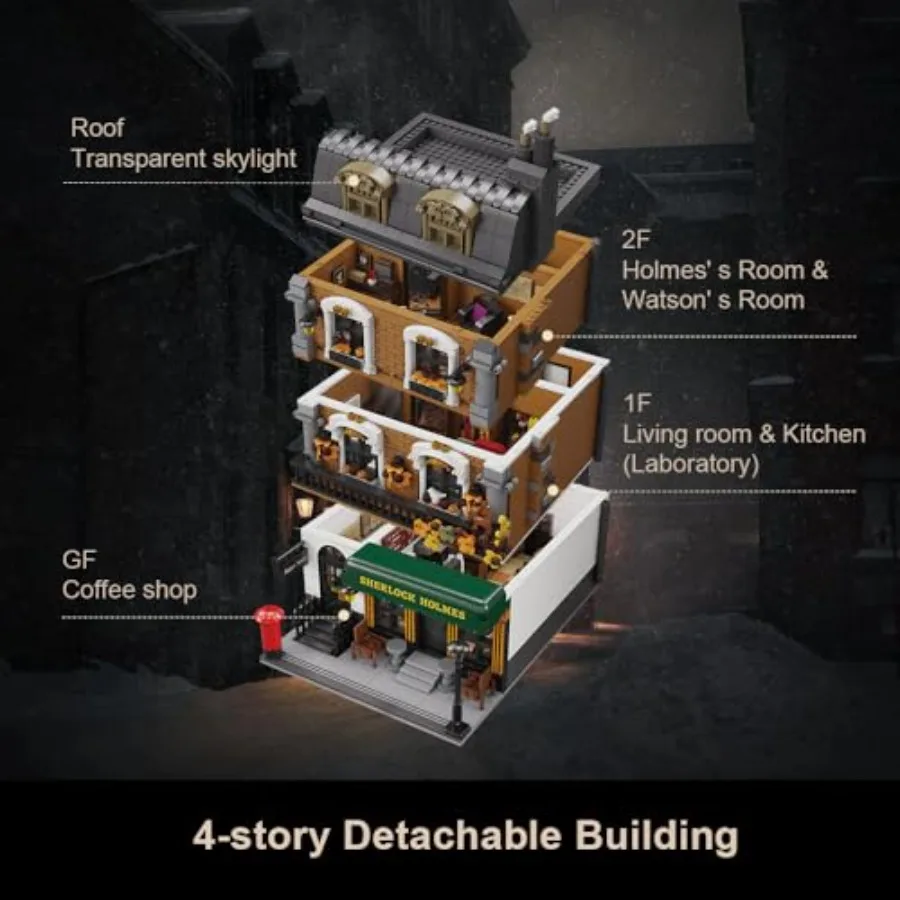 Apartment Adult Building Block Set with 5 Self-Developed Minifigures, Collectible Architecture Modular Kit for Home Decor