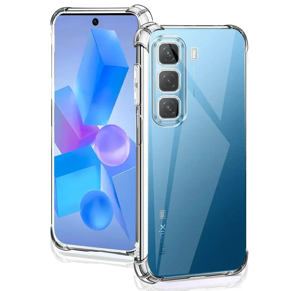 For Infinix Hot 50 4G 5G Case Luxury Clear Shockproof Airbag Soft Silicone Phone Cover For Infinix Hot50 hot 50 Protector Conque