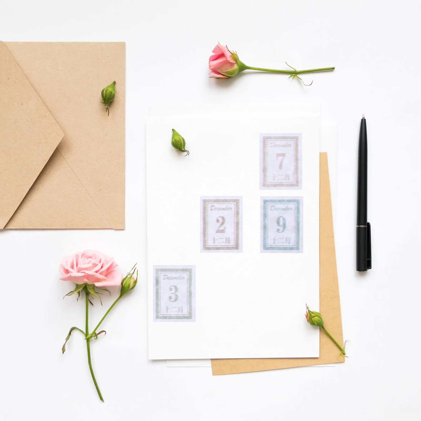 Stiker Harian Label Buku Catatan Kalender 12 Lembar Dekorasi Perencana Penanda Halaman Buku Catatan Desain Gradien