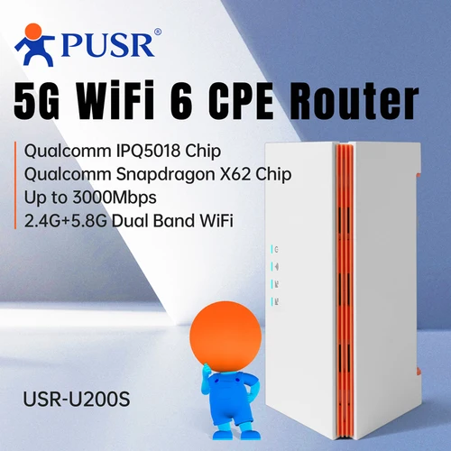 PUSR Global 4G/5G enrutador WiFi6 de doble banda AX3000 CPE ranura para tarjeta Sim Qualcomm IPQ5018 4 * puertos Gigabit FWA hasta 3000Mbps U200