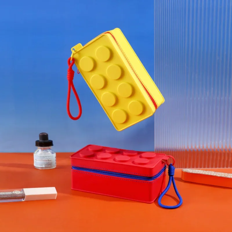 

Сумка для хранения на молнии в форме блока, портативный органайзер для косметики и канцелярских принадлежностей, сортировочная коробка с несколькими отделениями