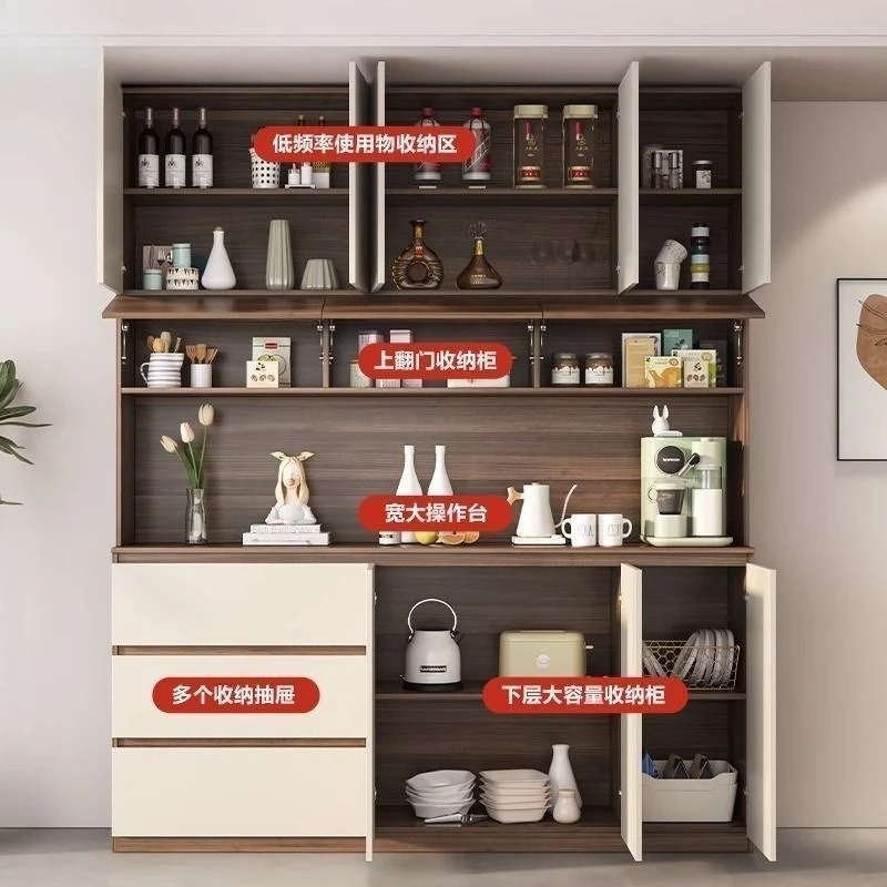 Luxury Wall-Mounted Buffet Cabinet for Dining Room Entryway Storage Tea Cabinet Multi-Functional Solid Wood Hall Cabinet