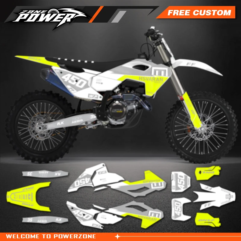 Powerzone Custom Graphics Decals Sticker Kit for Husqvarna TE FE 150 200 250 300 350 400 450 2024 2025 2026 TC FC 2023 2024 2025