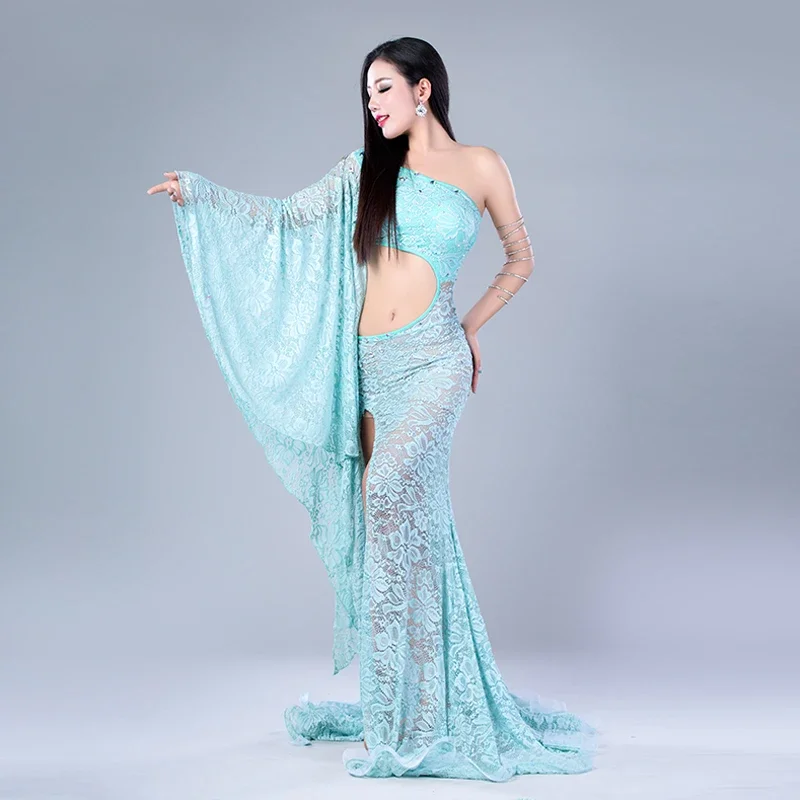 Modal Performance Belly Dance Lace Elegant Inclined shoulder Girl Dress Belly Dance Dresses Belly Dance Costumes Comfortable