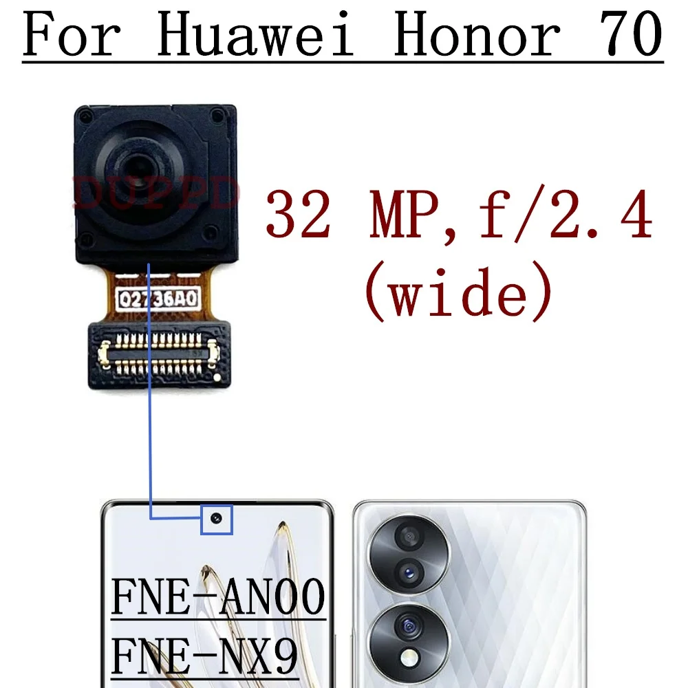 Back Main Front Camera For Huawei Honor 70 Original Frontal Selfie Facing Rear Camera Module Flex Replacement Parts