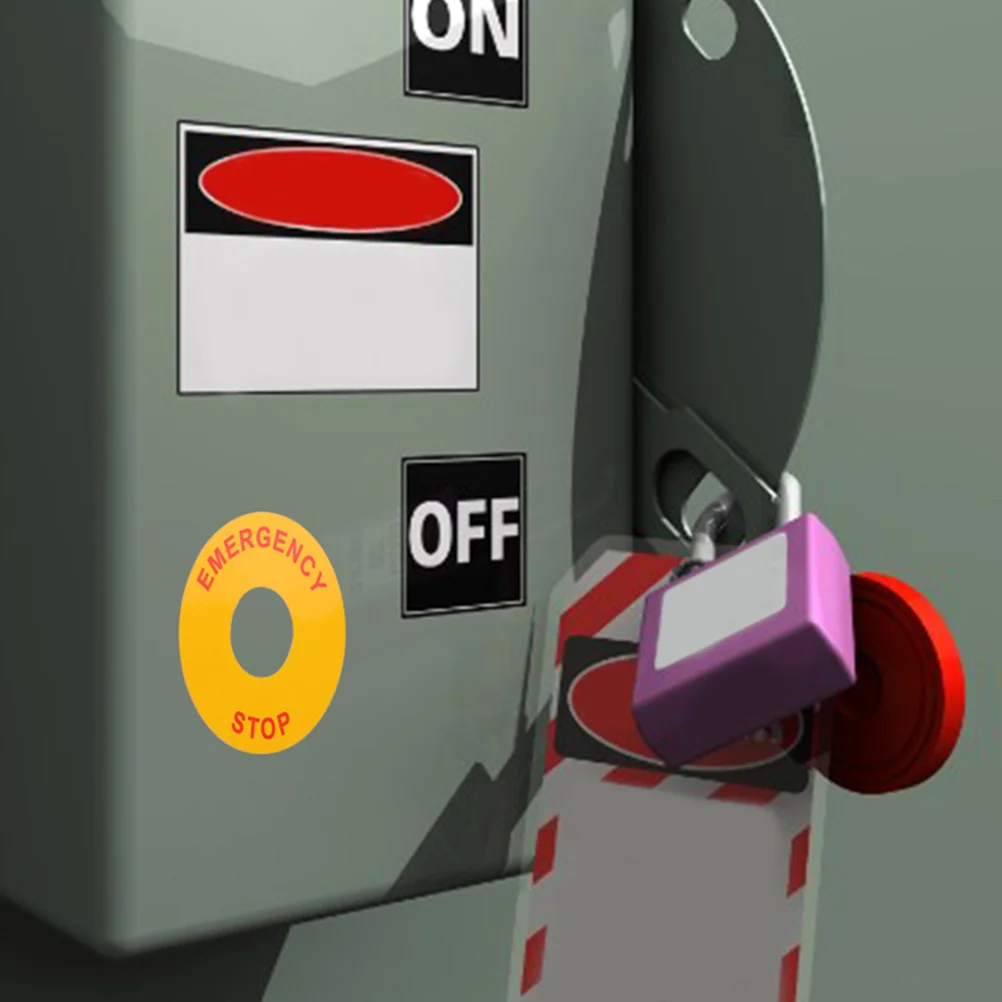 4 قطعة 1 ورقة ملصقات علامة توقف الطوارئ آلات متينة تحذير ملصق مائي لموقع البناء مصنع مكتب استخدام ملصق السلامة