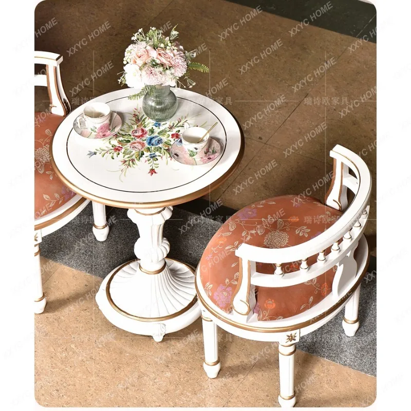 Ruishio lazer ao ar livre sofá cadeira pintada conjunto de mesa redonda sala estar varanda uma mesa duas cadeiras pátio poltrona