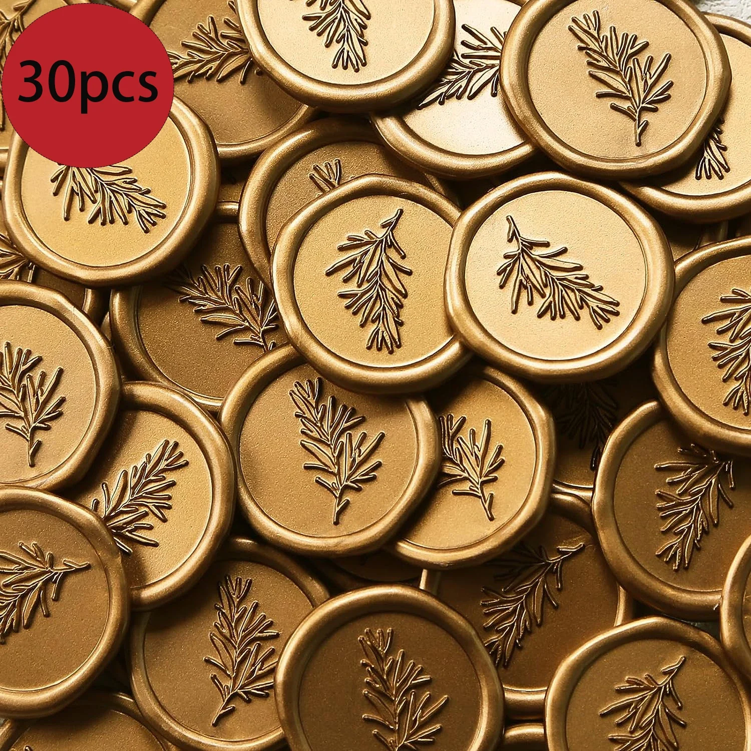 

30pcs Rosemary Style Wax Seal Stickers Wedding Invitation Envelope Seal Self-Adhesive Olive Green Sticker Perfect for Invitation