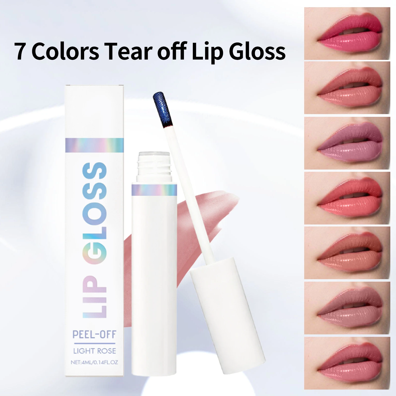 Tear off Lip Gloss Waterproof Long Lasting Peel off Liquid Lipstick Easy to Color Nourishing Lip Reduce Dryness Lip Cosmetics