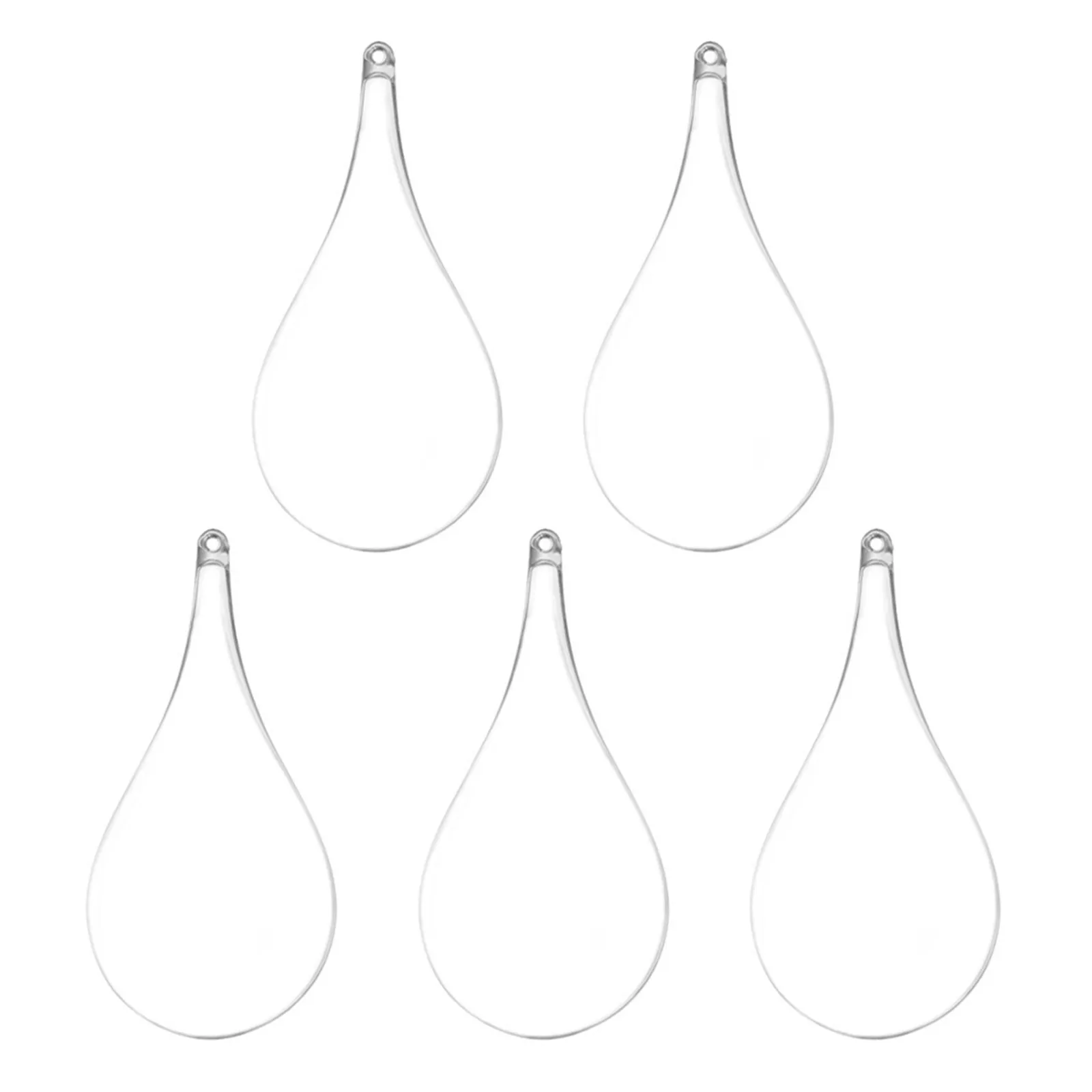 5Pcs Clear Plastic Balls Drop-Shaped Fillable Baubles for Party Decor DIY Crafts Immortal Flower Storage Wedding Birthday