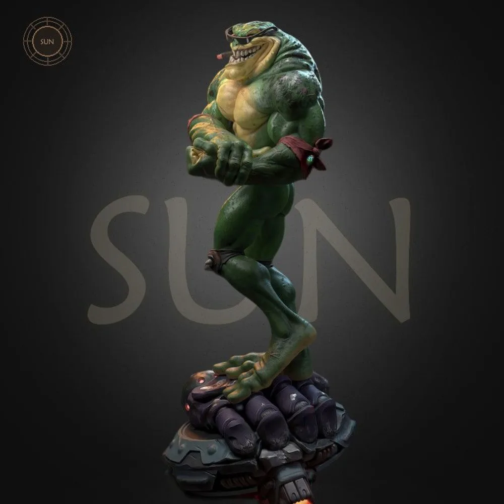 Frog Soldier Warrior Monster Model High-precision Printed Resin Unpainted White Model Ornaments Self-assembly Figurine