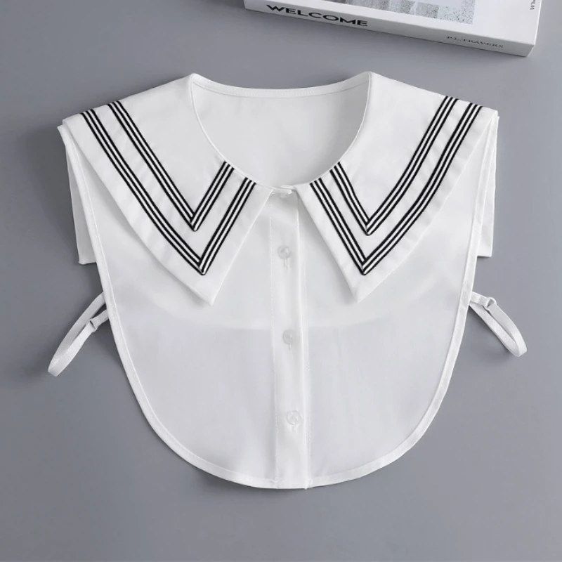 Collares falsos de solapa nueva para mujer, media camisa Vintage, cuello falso para mujer, cuello de solapa desmontable, Col falso