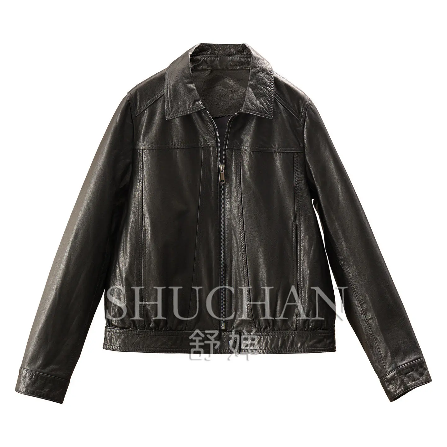 Retro Precipitation Jacket Italian Matte Black Loose Oil Wax Cowhide Jacket Women's F386 blazer femme