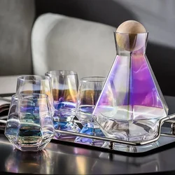 Luxury Diamond Shaped Glass Kettle Crystal Glass Cup Teapot Kettle Juice Cup Creative Glass Cold Water Cup Home Drink Gift