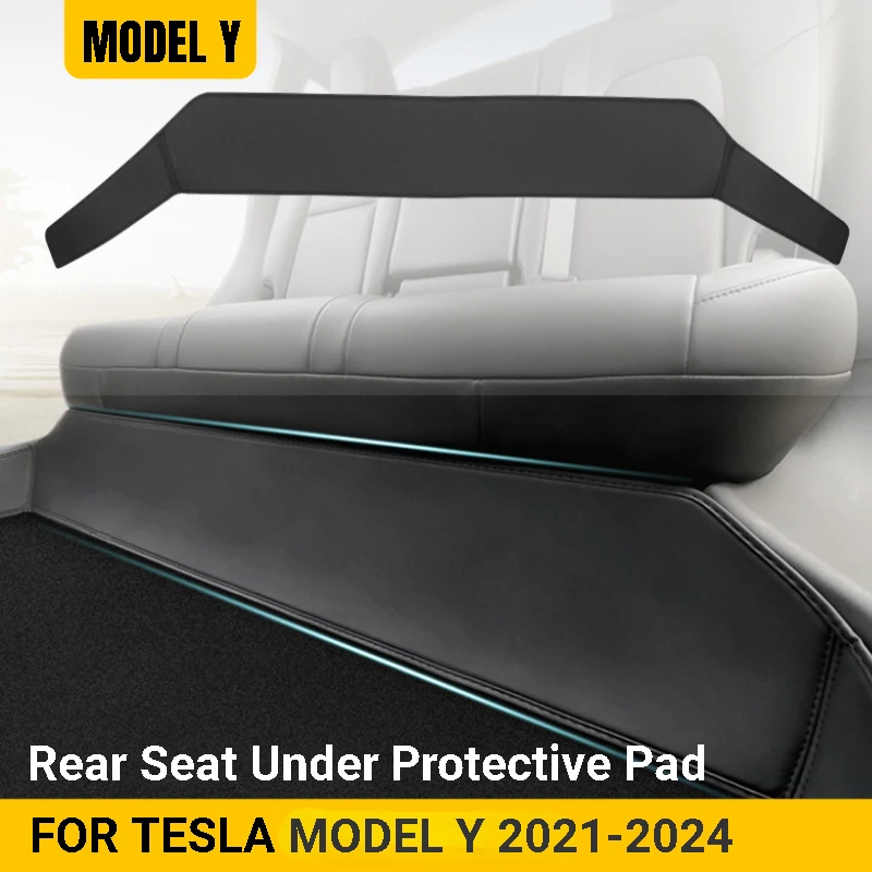 PU Leather Protective Pad for Tesla Model Y 2022 2023 2024 Under seat Felled Surface Is Stain and Scratch Resistant Accessories