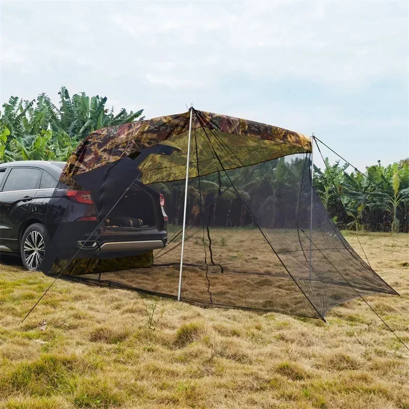 

Outdoor Side Sheet Metal Folding Awning Rear Garage Camping Top Car Roof Tent For Sale