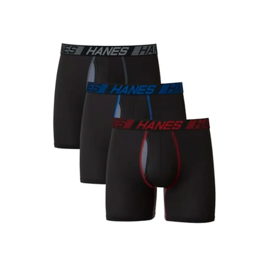 

Hanes Men's Underwear Boxer Briefs Pack, 3-Pack, Total Support Pouch, or Short- Boxer Briefs