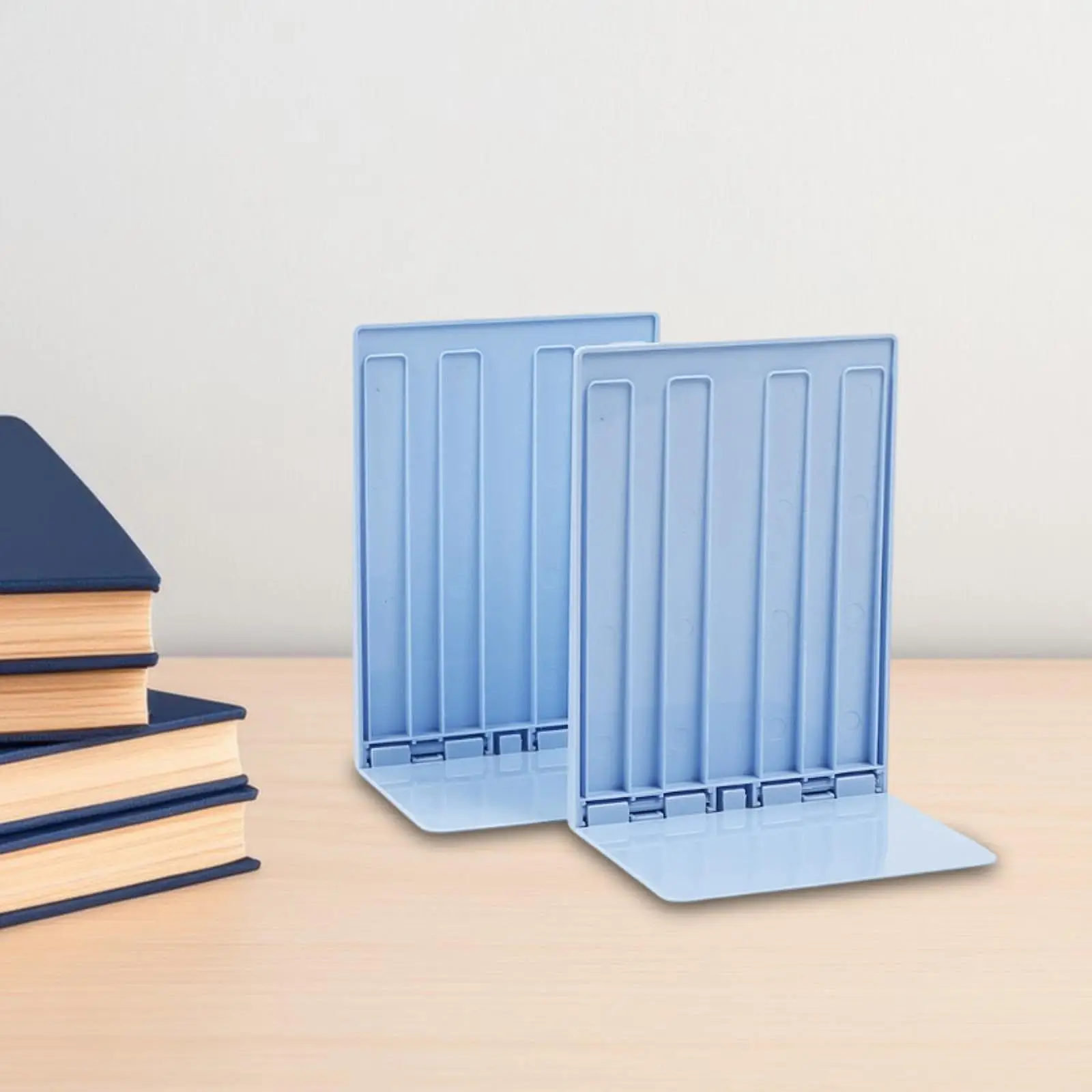 4x2x Bookends Stylish Video Game Organizer Book Holder for Shelves Office Desk blue