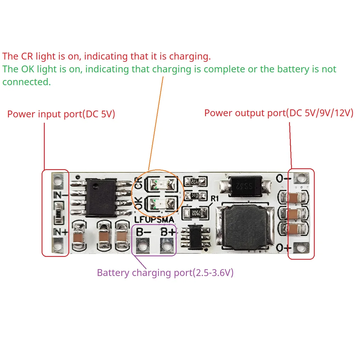 2 IN 1 3.2V LiFePO4 Battery Charge & Discharge UPS Module 5V 9V 12V DC DC Boost Converter 32140 32700 18650 3.6V Charger Board